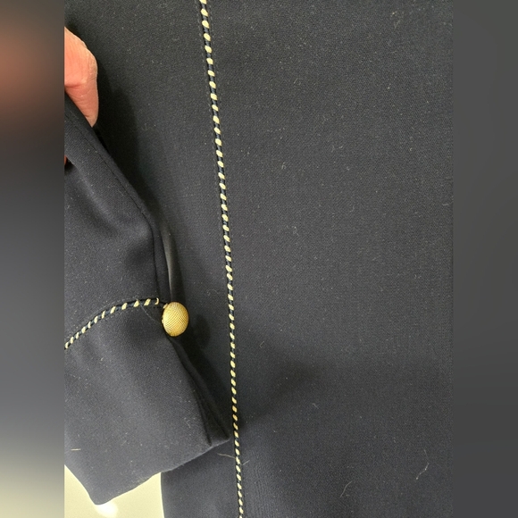 JAQUES VERT Navy Blue Women's Blazer with Gold Accents. Size 12 - Picture 6 of 11